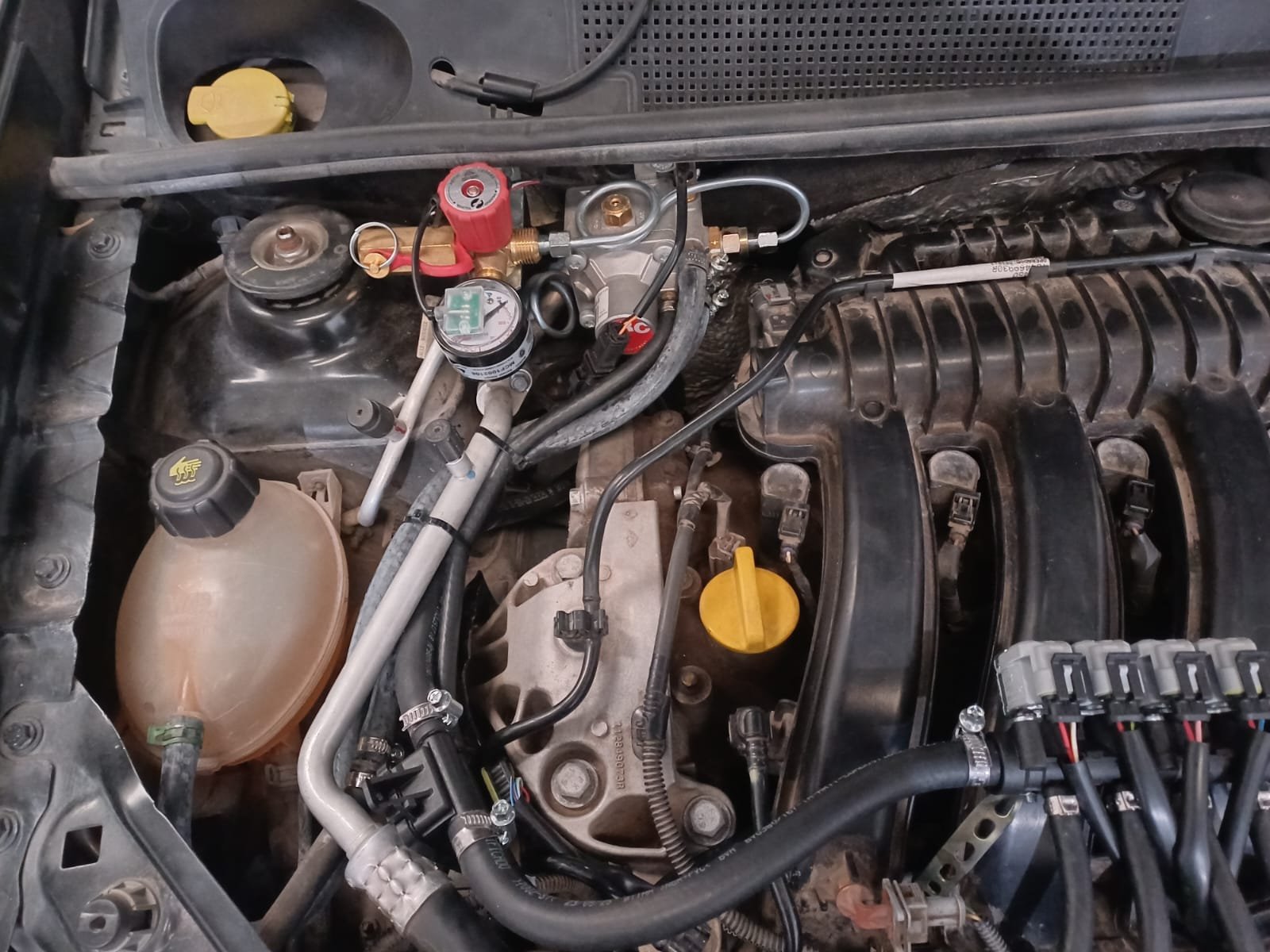 Reductor GNC Tomasetto instalado en motor — Bater GNC Blanco Salta